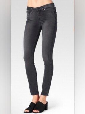 PAIGE Verdugo Ankle Black Washed Jeans Mis Rise Size 29